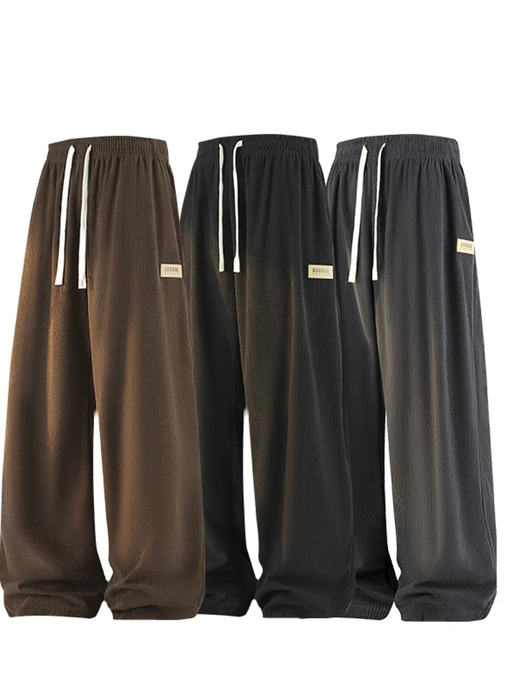 

New 2025 Men's Casual Pants American Sle Corduroy Loose Fit Straight Leg Workwear Trousers Autumn Winter Comfortable Elasti...