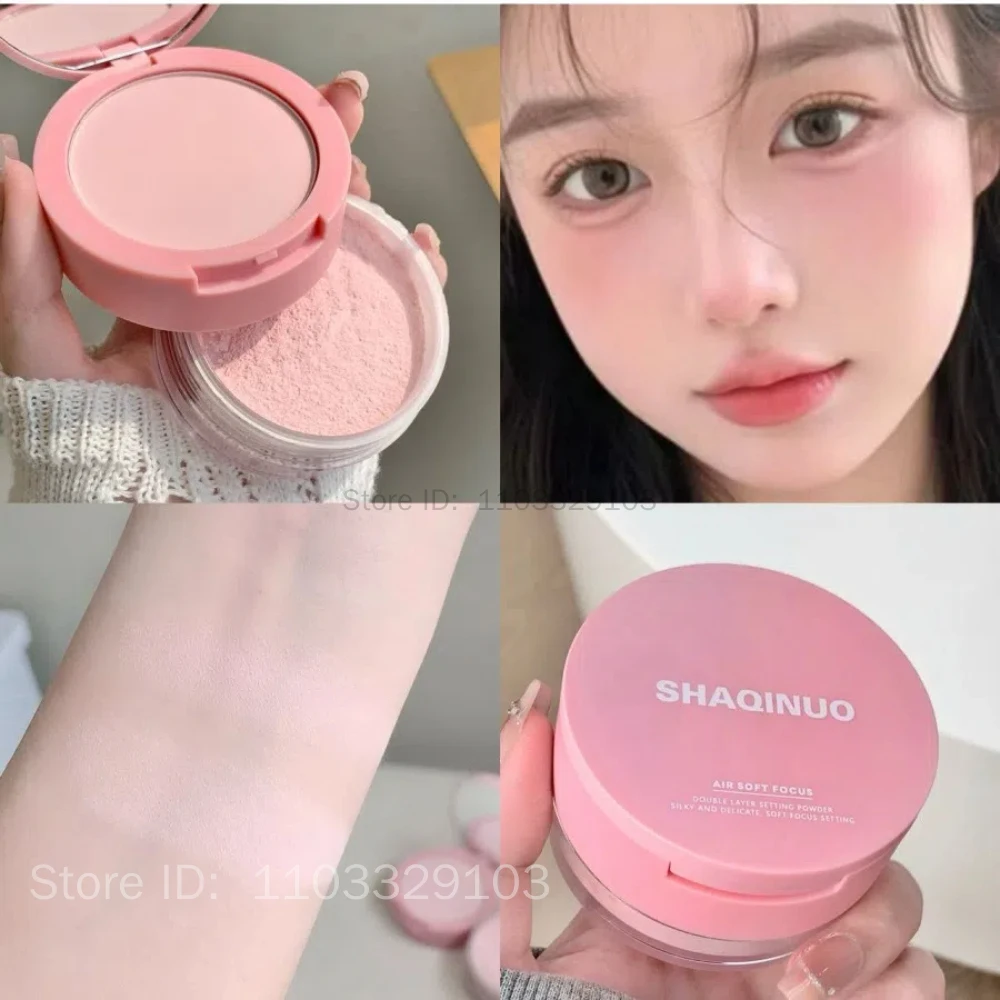 퍼플 브라이트 페이스 세팅 프레스드 파우더 오일 컨트롤 보이지 않는 모공 방수 천연 매트 루스 파우더 파운데이션 메이크업