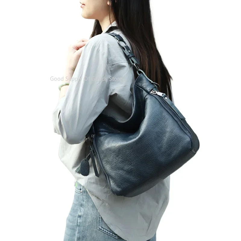 Высококачественная женская роскошная сумка из натуральной коровьей кожи, универсальная женская сумка через плечо большой вместимости, высококачественная дорожная сумка