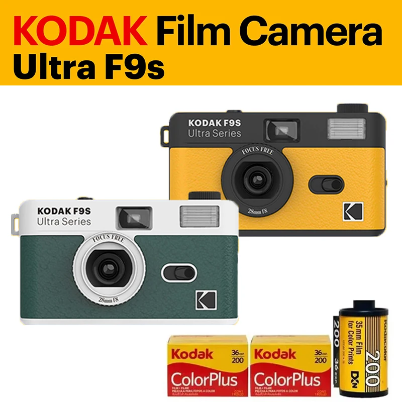 Kodak Ultra F9s Camera 35mm Original Retro Camera Film 135mm Film With Flash Manual Non-Disposable Camera Reusable Replaceable