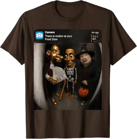 Tung Sahur Neegy Meme Doorbell John Pork Halloween-Kostüm Premium Weiches Baumwoll-T-Shirt Y2k Joke Brainrot Crew Persönlichkeitskleidung – Detail 9