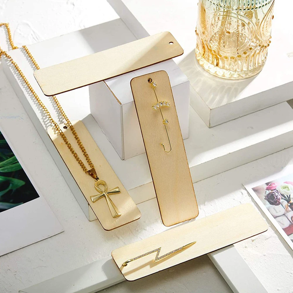 36 buah dengan label tali dekorasi buatan tangan ulang tahun DIY pesta proyek kosong belum selesai ornamen tipis gantung pembatas buku kayu pernikahan