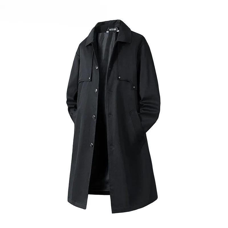 

Trench Coats Navy Mens Avant-Garde Chiffon Abstract- Oversized Gallery Opening Autumn istic Asymmetric Floating-Panels Neutral