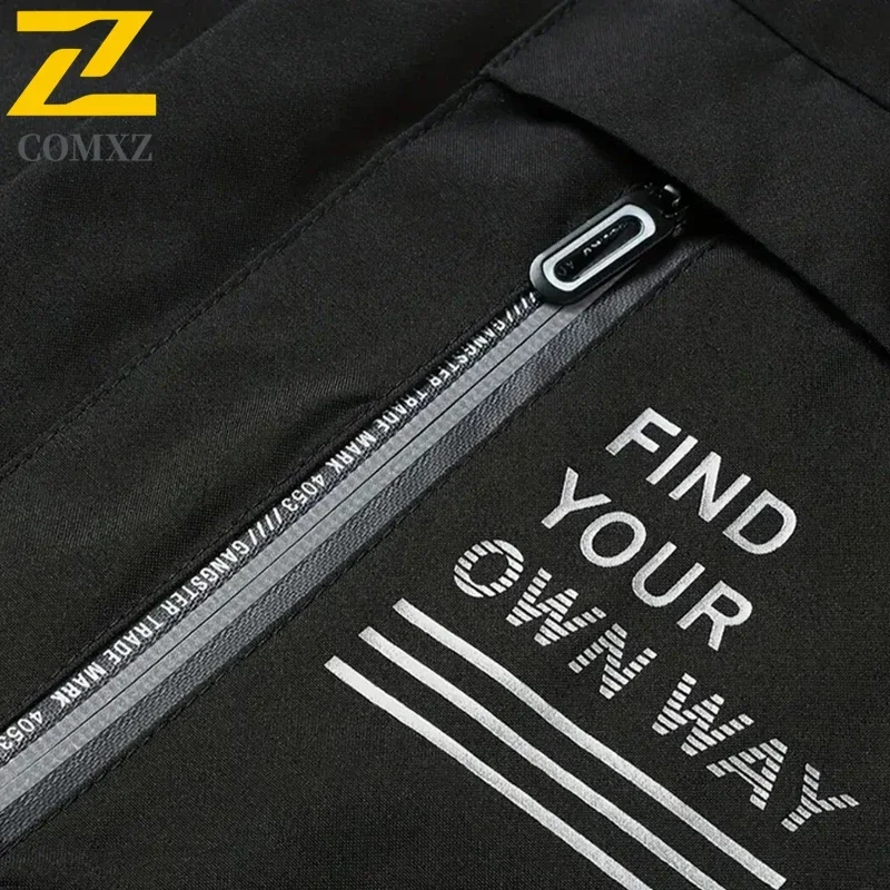 Fashion Men's Jacket 2025 New Outdoor Waterproof Hooded Windbreaker Autumn Plus Size Ultra Light Multi-pocket Work Coat For Men