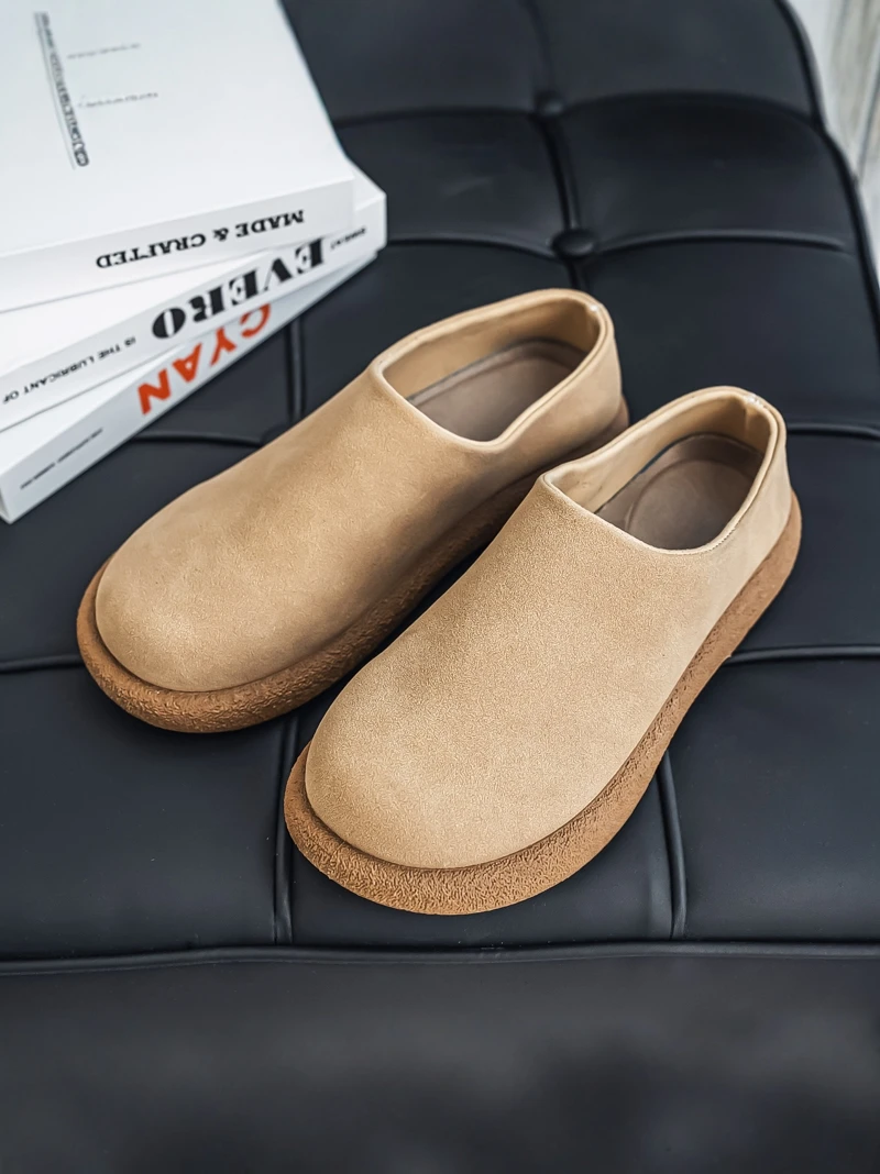 

Men's Summer Anti-Slip Slip-On Work Casual Thick Bottom Lightweight Big Size Toe Covering Half Slippers Breathable Comfort...