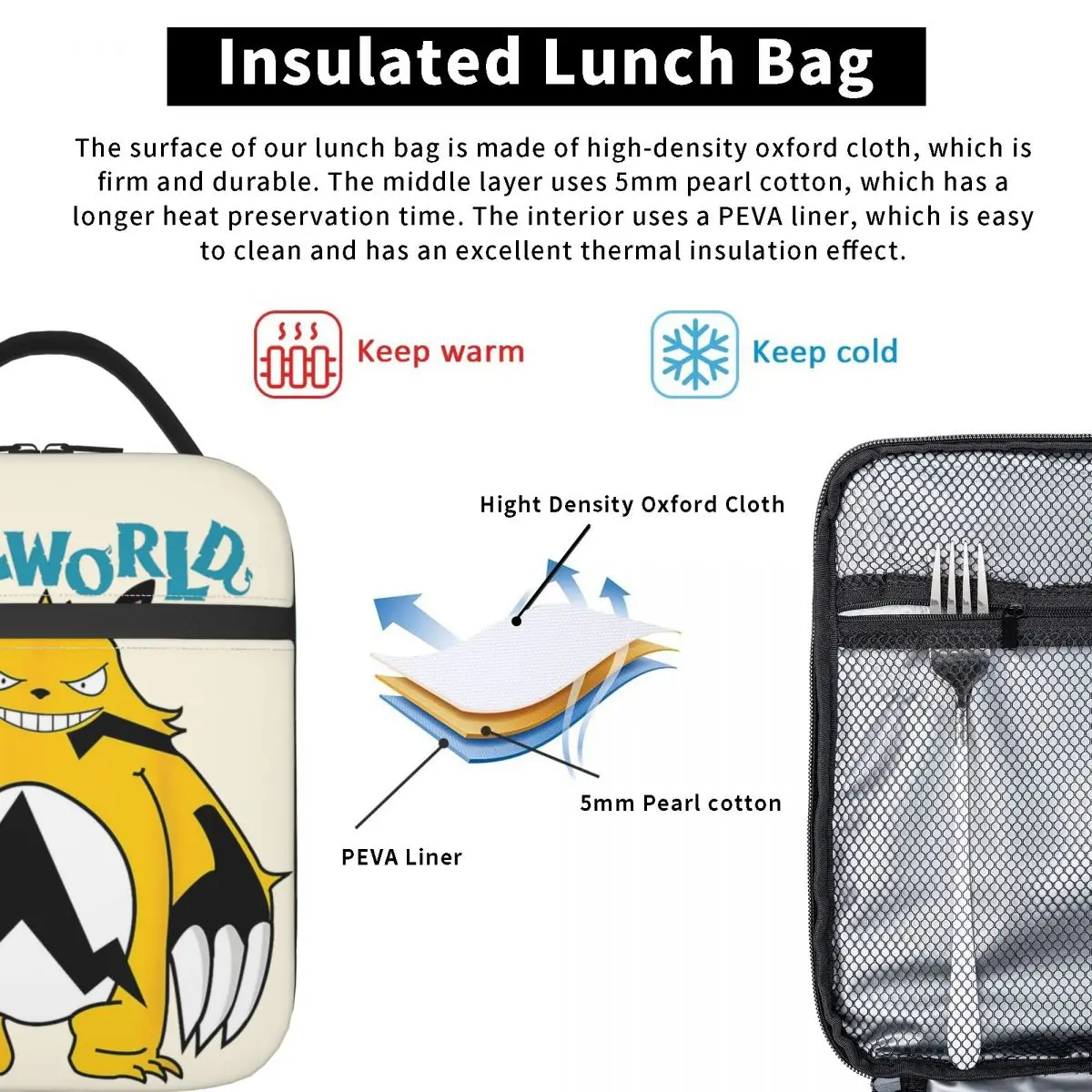 Palworld Games Pals Thermal Insulated Lunch Bags for Work Funny Reusable Food Bag Container Men Women Thermal Cooler Lunch Boxes