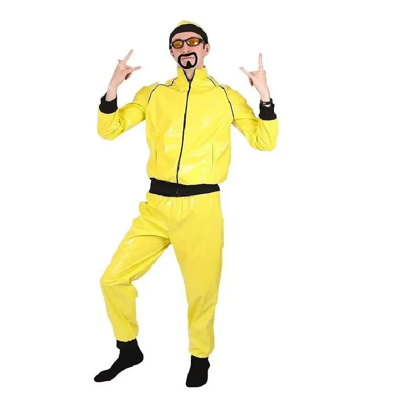 loween 90s Celebri Role-plang Leather iny Mirror Performance Costume Women's Faion Par KTV Ball Gown Dr