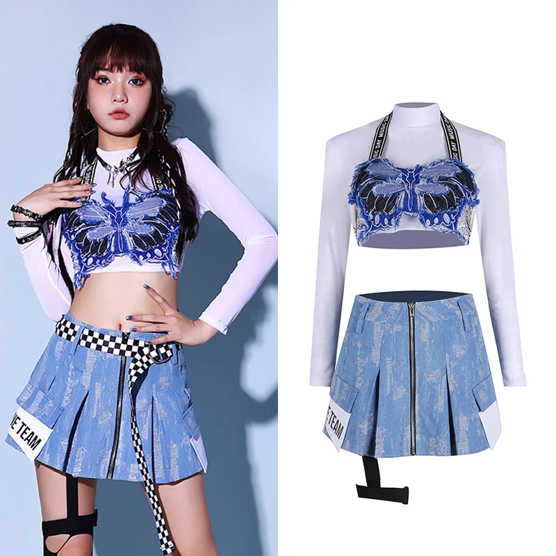 2024 Nowy chiński styl Hip Hop Street Dance Set Sexy K-POP Jazz Dance Costume Female Modern Dance DS Performance Dress XH1092