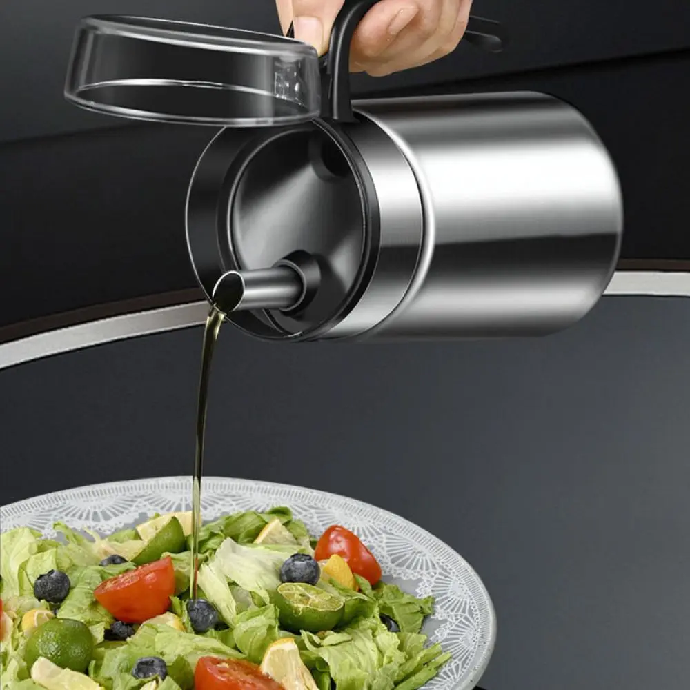 For For AKL 304 Stainless Steel Oil Pot Leakproof Kitchen Cruet Bottle Dustproof Vinegar Sauce Dispenser Modern Cooking Tool