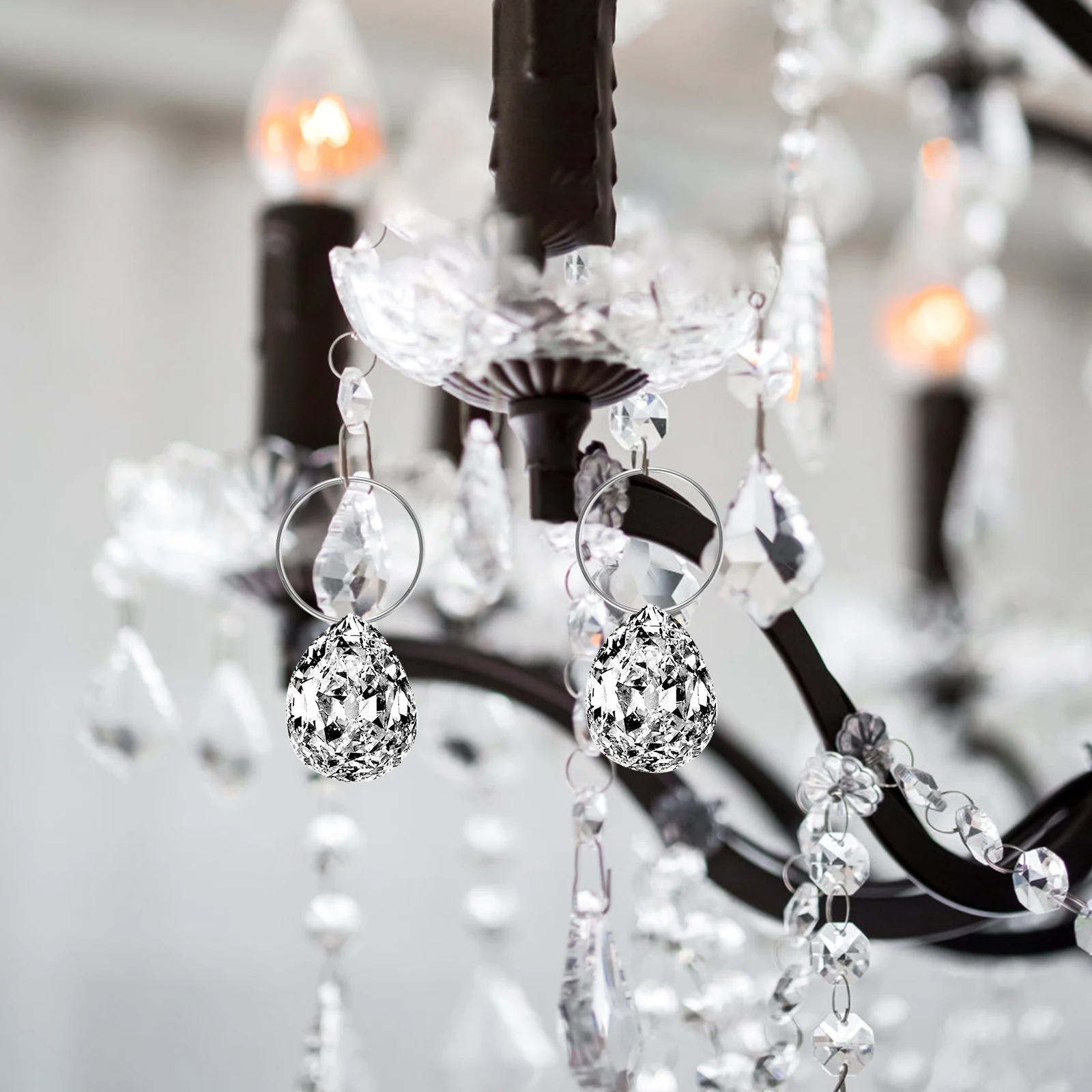 

100Pcs Stainless Steel Chandelier Connection Ring Strong Anti-Corrosion Glossy Finish Pendant Connector for DIY