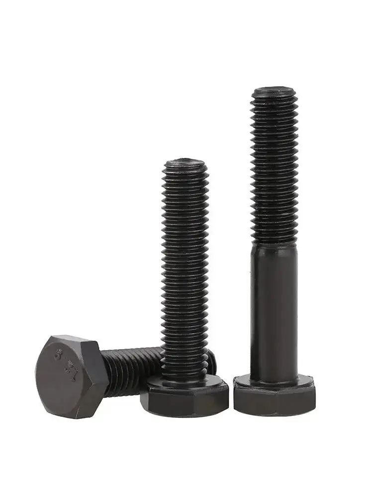 High Tensile Grade 12.9 Steel DIN933 Length 8~180mm M5 M6 M8 M10 Black External Hexagon Outside Hex Head Cap Screws Bolt
