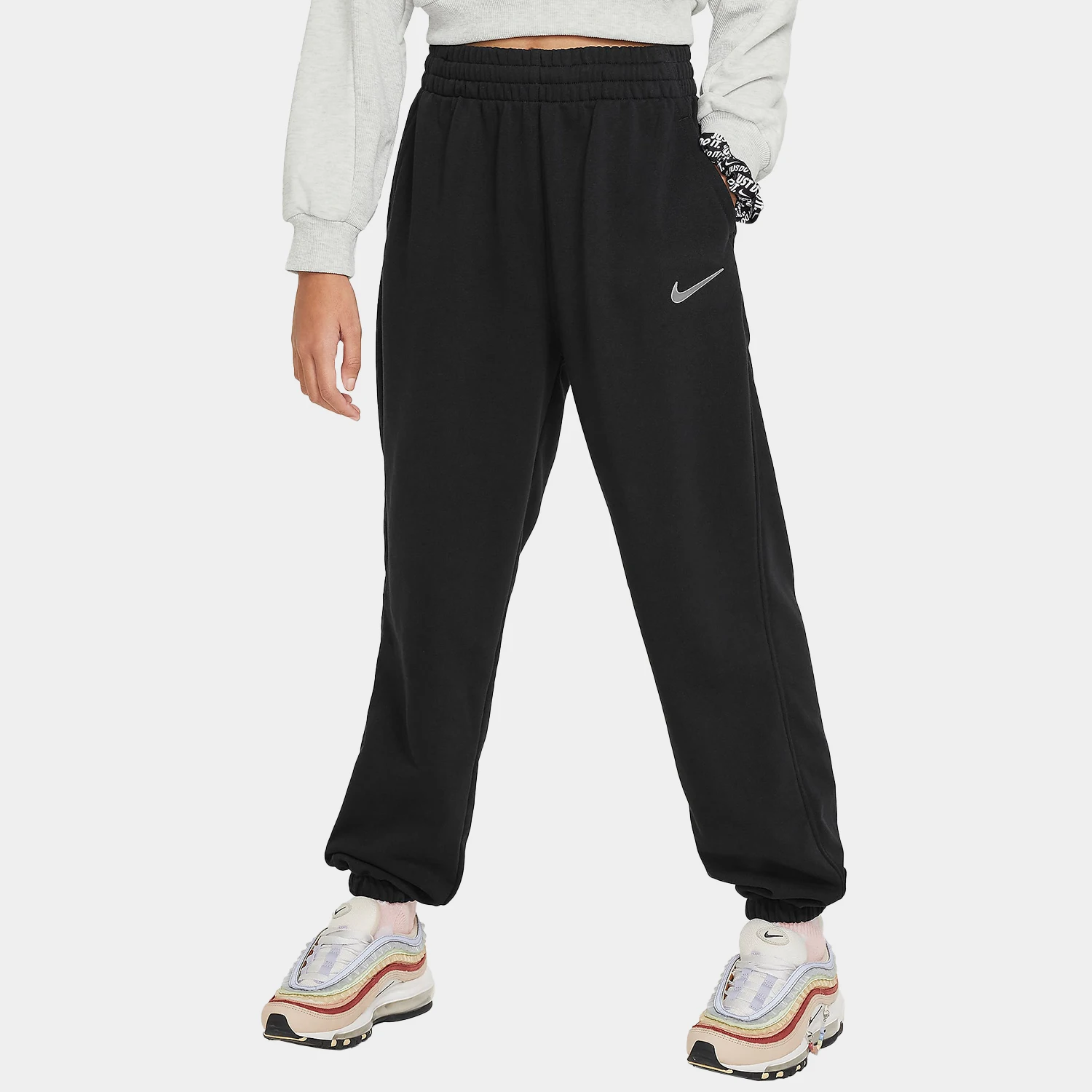 

Официальные весенние новые вязаные свободные спортивные штаны Nike для больших детей FN8649-010