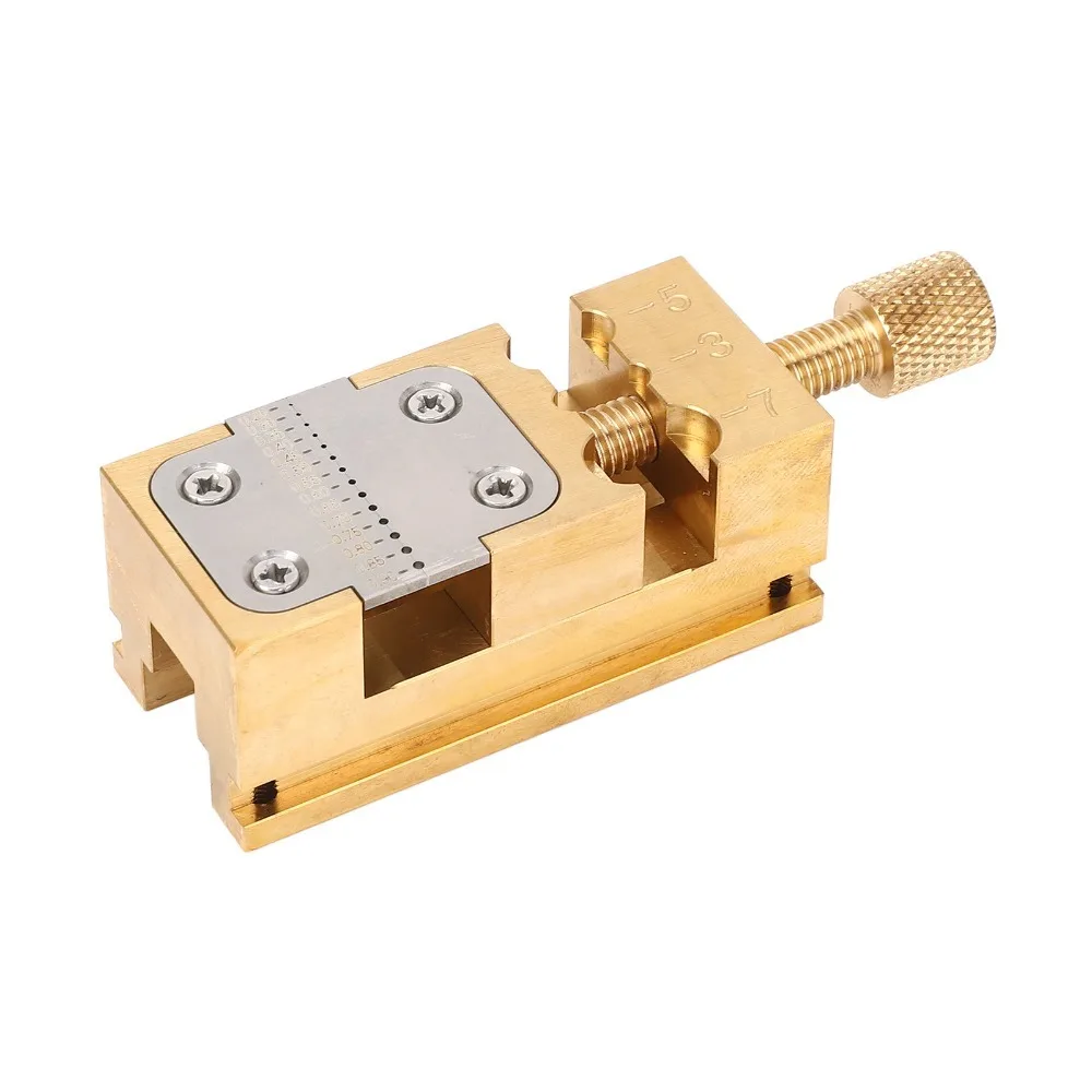 Brass Construction Watch Repair Vise 0.2-0.9mm Aperture Clamping Plate Mini Bench Vice Flat Clamp Holder Jewelers Bench Vise