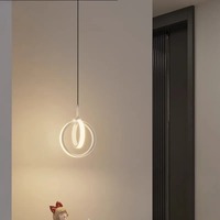 Modern Minimalist Iron Art Ceiling Pendant Lights LED Lustres Home Indoor Decor Living Room Bedroom Bedside Annular Hanging Lamp