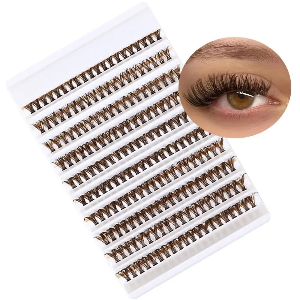 

Brown Brown Cluster Eyelashes 40D Volume Grafting False Eyelashes Makeup Tool Handmade Individual Volume Lashes