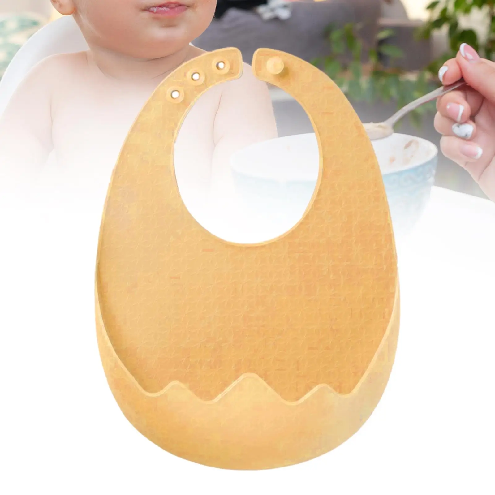 مريلة للرضع مقاومة للماء بأكمام طويلة مع جيب من السيليكون المسامي لوقت وجبة الأطفال #3