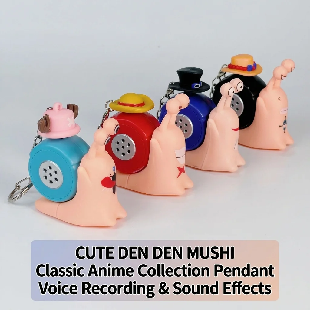 Anime Snail Keychain Pendant Recording Toy with Sound Release Button Sound Generator Decorative Accessories Birthday Gift