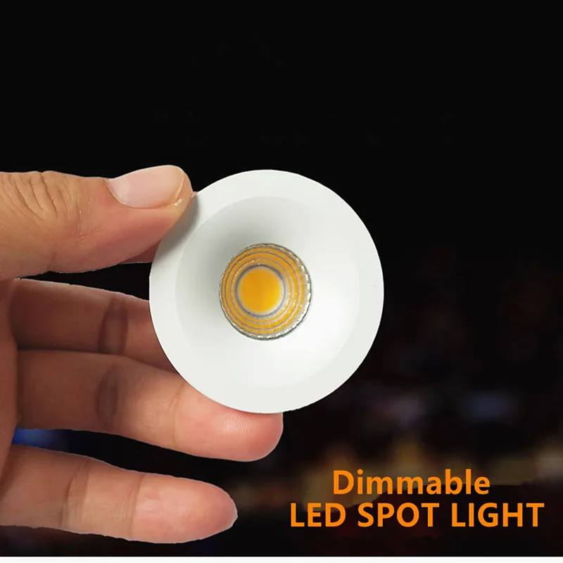 

Светодиодный мини-светильник COB для потолка, 110В/220В, диммируемый, 3Вт/5Вт, мини-даунлайт, белый, черный, встраиваемый потолочный светильник LED