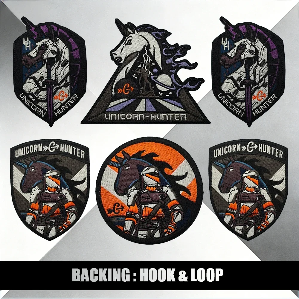 

Тактическая нашивка-эмблема «Рыцарь-единорог» фиолетового цвета, вышитая, для самостоятельного пришивания на армейскую куртку, дизайн с единорогом для плеча