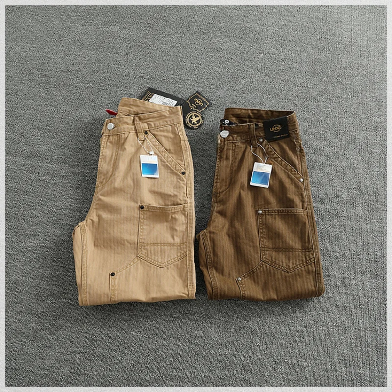 2026 Autumn New Japanese Style Casual Pants Men Heavyweight Loose Fashion Streetwear Cargo Pants