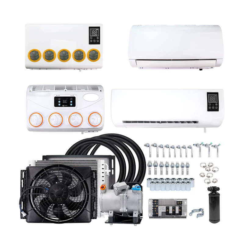Universal Wall-mounted Auto Electric Air Conditioning Compressor Conditioner 12V 24V for Cars Van Street Rod Hot Classic Trucks