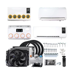 Universal Wall-mounted Auto Electric Air Conditioning  Compressor Conditioner 12V 24V for Cars Van Street Rod Hot Classic Trucks