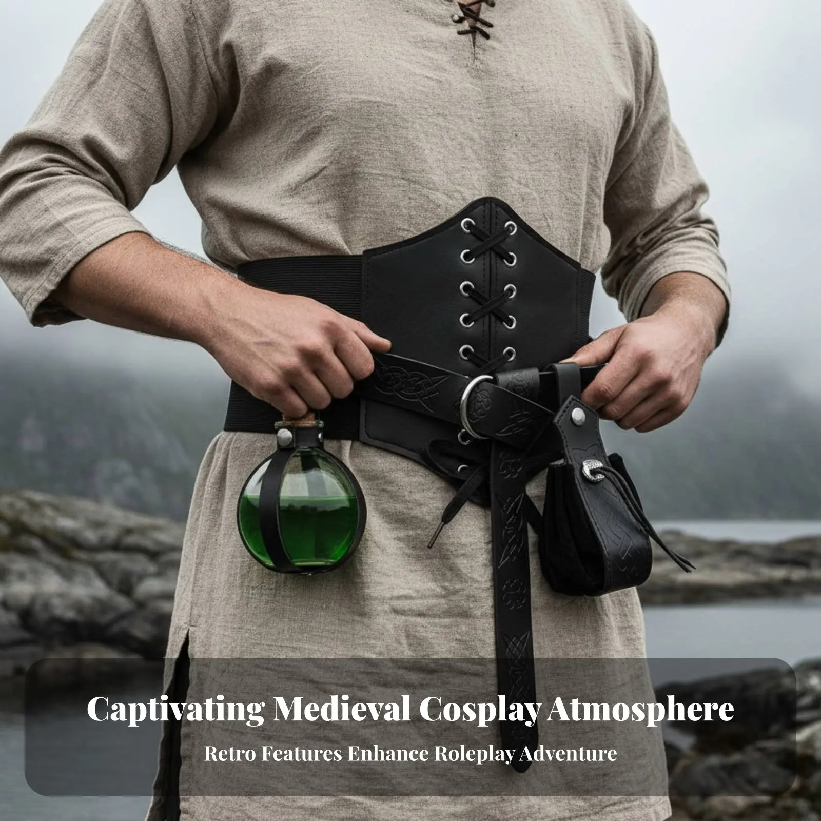 

Корсет-пояс с кружевной отделкой в средневековом стиле, исторический дизайн, ретро-образ для женщин