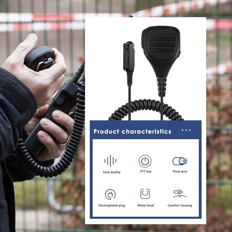 High Quality IP54 Waterproof Portable Loudspeaker Mic Microphone For Walkie Talkie STP9000 Two Way Radio Sepura STP8000-A22U