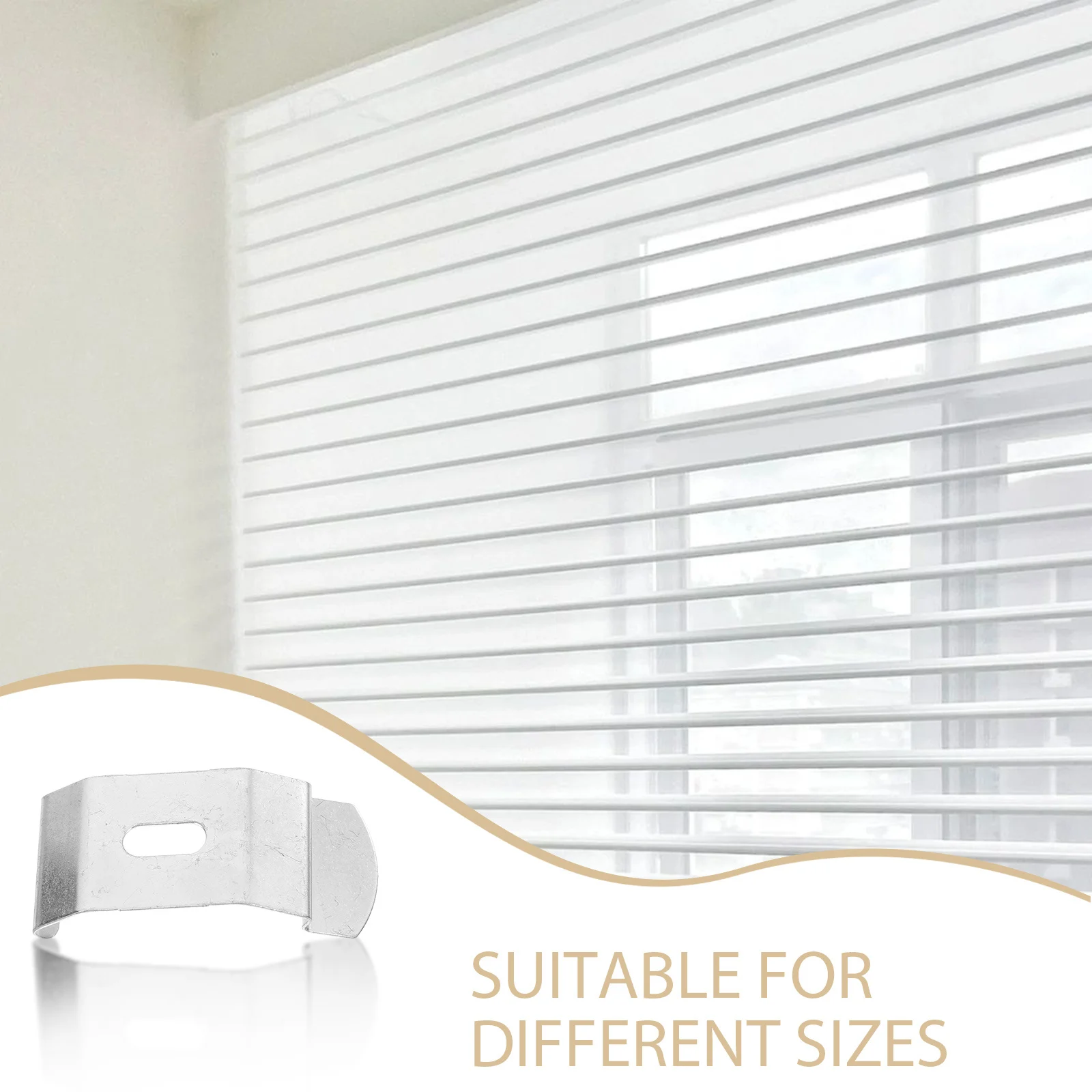 

1 set 1 Set Metal Louver Bracket For Blinds Vertical C Clip Replacement Durable Wall Mount Universal Fit Window Shades Curtain