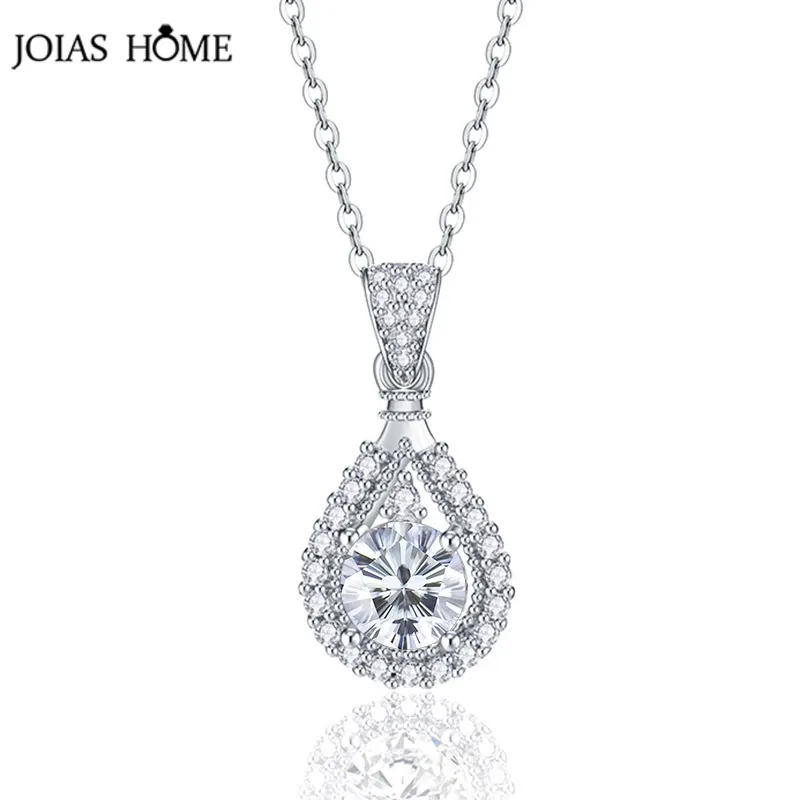 JoiasHome Customized Multi Cuts Love 100 Plum Blossom Sakura Moissanite Pendant Necklace Romantic Wedding Necklace For Women