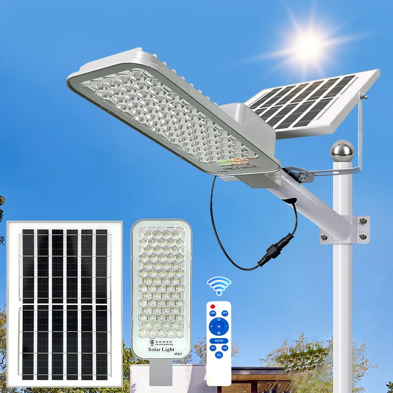 

Split Solar Street Light with Remote Control, IP65 Waterproof LED Solar Light for Outdoor Garden Road Lighting