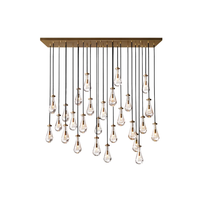 

Illuminate Your Kitchen Or Dining Room With Our E14 American Water Drop Chandelier Dimming Function Brass Chrome Pendant Light