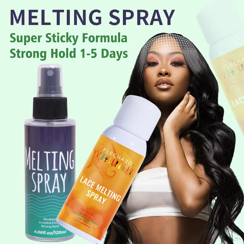 Must-Have Lace Melting Spray, Forte retenção, Peruca Holding Spray, Spray de colagem com logotipo, Pele suave, Cola Spray, 10pcs