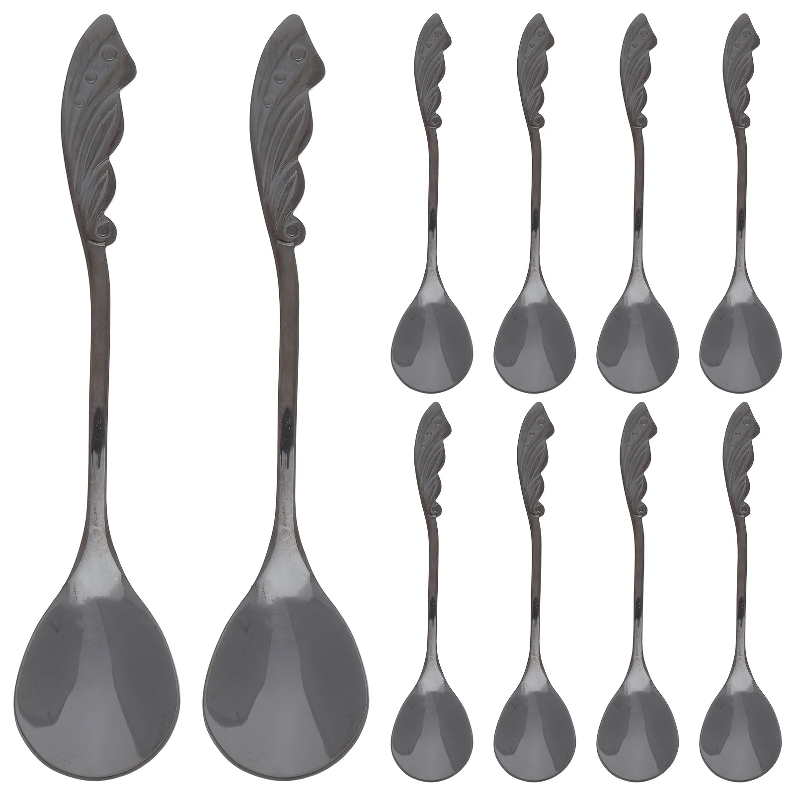 

10pcs Stainless Steel Mini Coffee Spoon 5" Wing Handle For Espresso Tea Dessert Cappuccino Multi-Use Dishwasher Safe Stirring