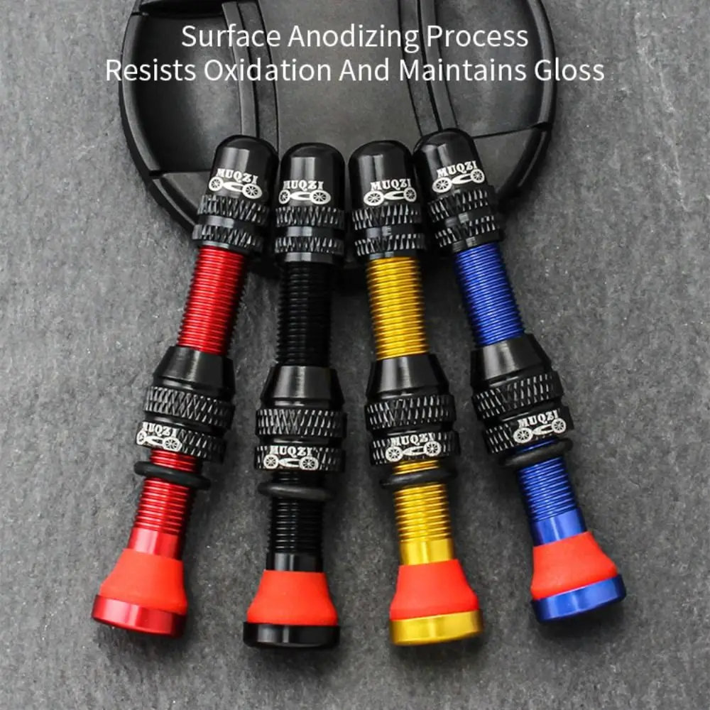 1 Set 40mm/60mm Bike Schrader Valve Aluminum Alloy with Wrench Tubeless Tire Valves Tubeless Tire Valve Brass Core