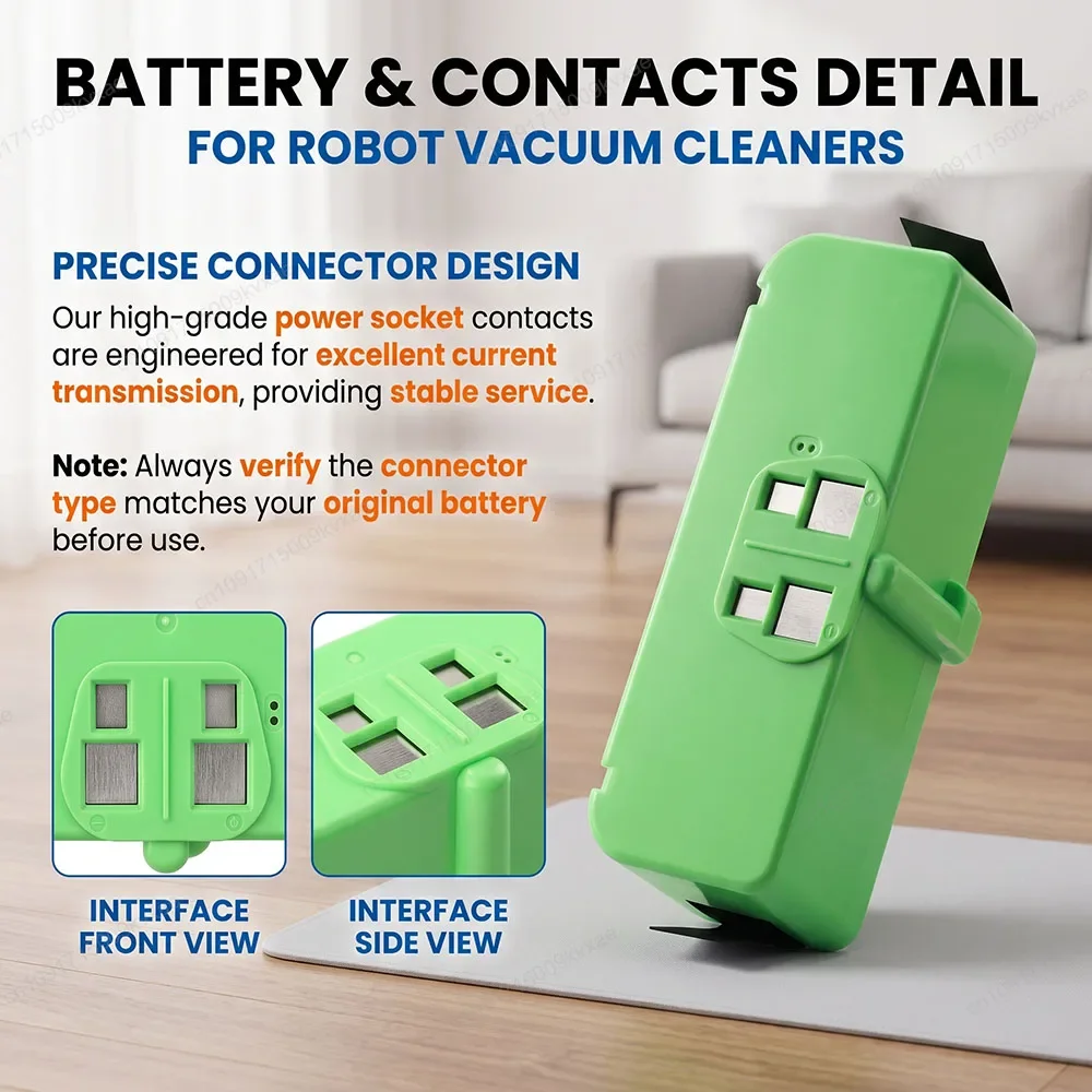 Vacuum Cleaner Replacement Battery for iRobot Roomba 960 980 890 805 690 671 14.4V 5600mAh Lithium Ion Pack with BMS Protection