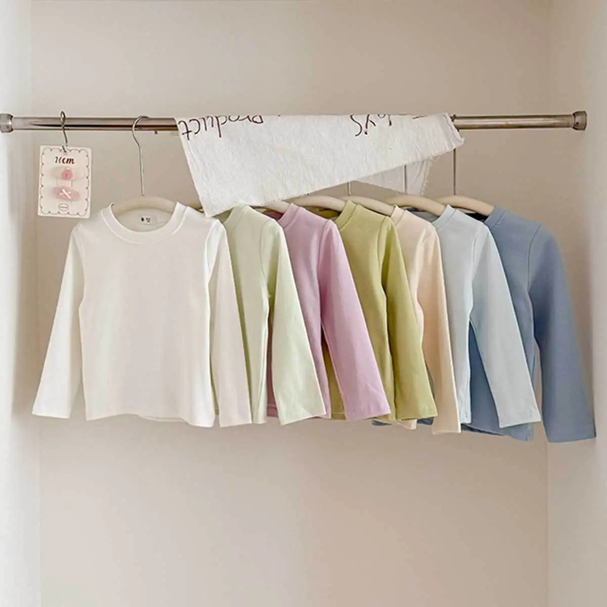 Children's Pure Cotton Long-sleeved Bottoming Shirt Spring Autumn Round T-shirt Boys Girls Baby Soft Top Multi-color Optional
