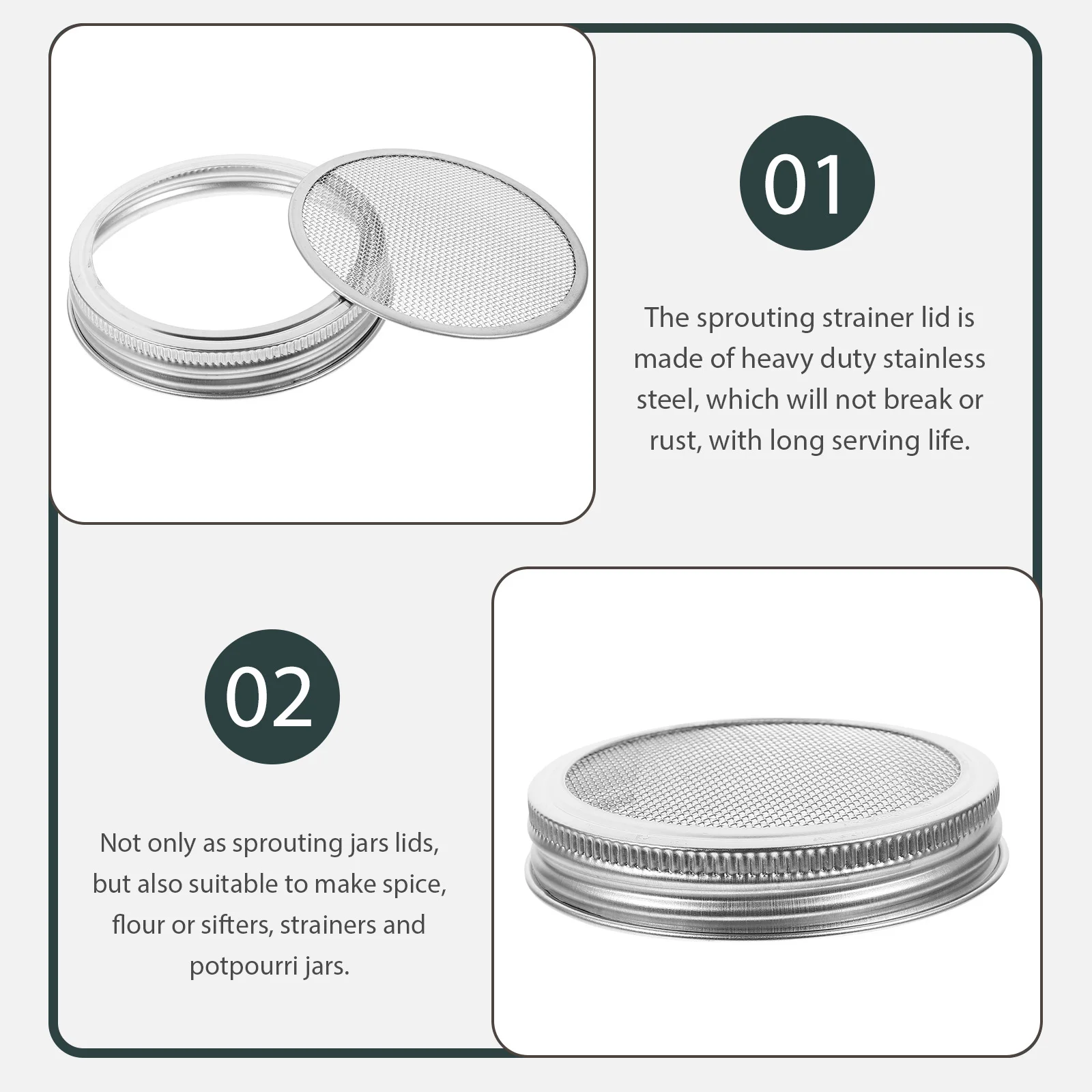 4 قطعة أغطية جرة ميسون استبدال مصفاة شبكية ل جرة تنبت يغطي براعم تزايد عدة استنزاف شاشة القمم