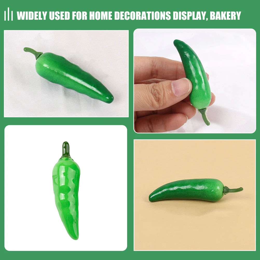 

32pcs Miniature Chili Pepper Models Decorative Artificial Vegetables Simulation Props for Home Party Table Display
