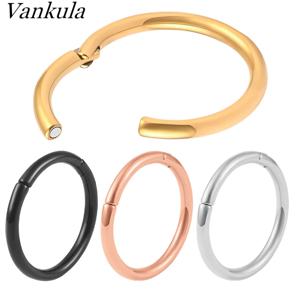 Vankula 2pcs 2021 New Stainless Steel Ear Weights Big Hoops Earrings Gauges Ear Hangers Expander Piercing Body Jewelry