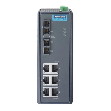 Advantech EKI-2728S 10/100/1000 Mbps Fast Ethernet 6G+2G Single-Mode SC Fiber Port Unmanaged Ethernet Switch image 3