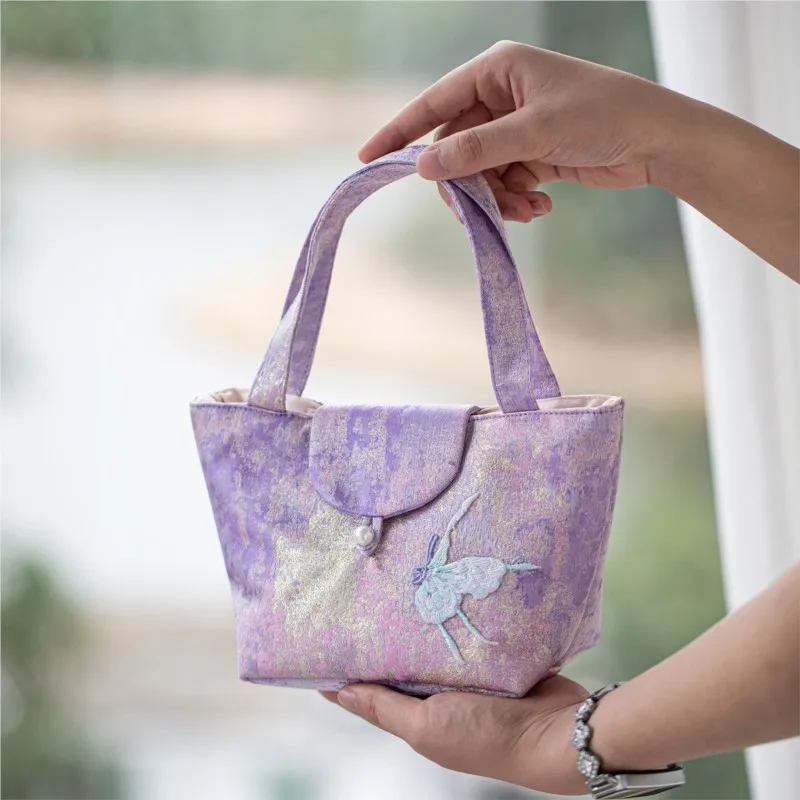 New Chinese Style Tea Tool Handbag Tea Set Storage Bag High Aesthetic Value Thick Handbag Portable Outdoor Travel Handbag ZJ357