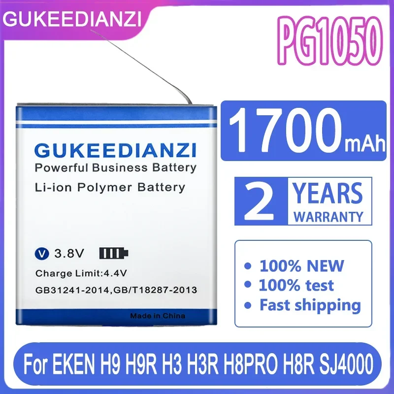 GUKEEDIANZI Replacement Battery PG1050 PG 1050 1700mAh for EKEN SJ4000 SJCAM SJ5000 M10 SJ5000X H9 H9R H3 H3R H8PRO H8R Camera