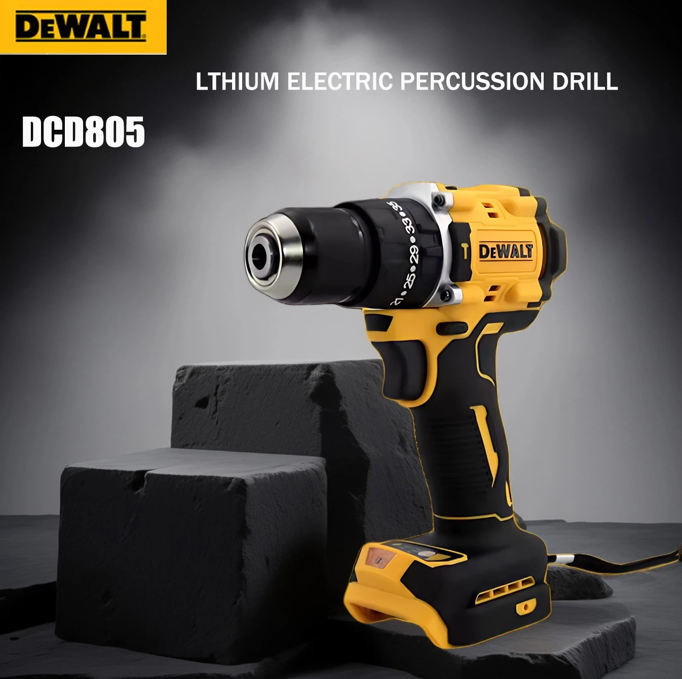 DeWalt DCD805 20V Brushless Cordless Impact Drill 1/2 Rechargeable Variable Speed Power Supply Powerful Electric Tools battery