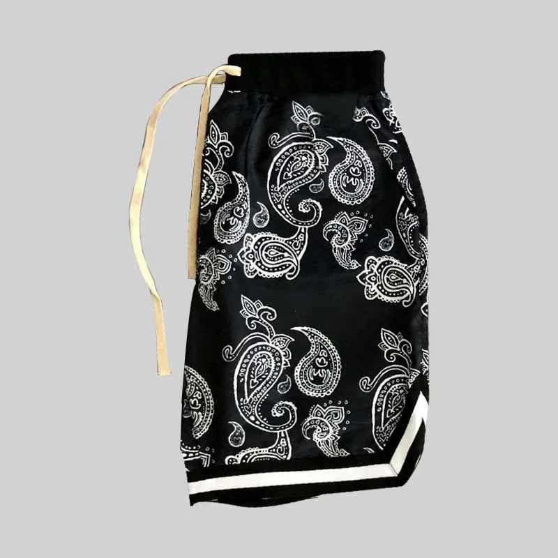 Shorts casuais de hip hop masculino, shorts de rua Harajuku, padrão bandana, moda verão, novo, 2023