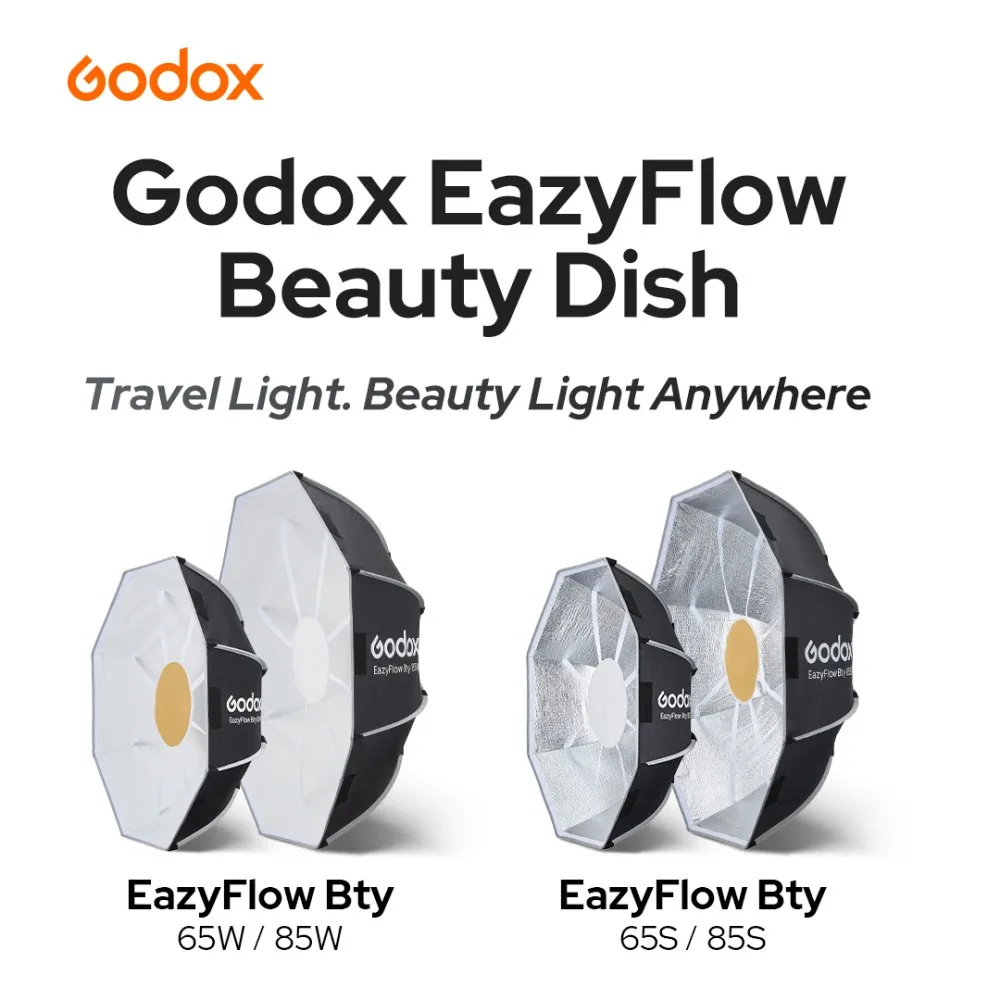 Godox EazyFlow Bty 65S/85S Collapsible Beauty Dish Bowens Mount Professional Light Quick Setup for Photography Studio - view 2
