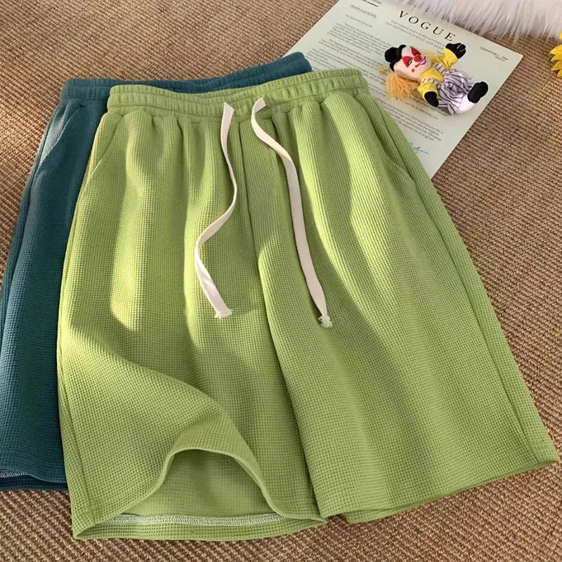 Summer Drawstring Shorts Women Y2K Fashion Loose Preppy Jogging Wide Leg Shorts Bf High Waist Korean Chic All-Match Streetwear