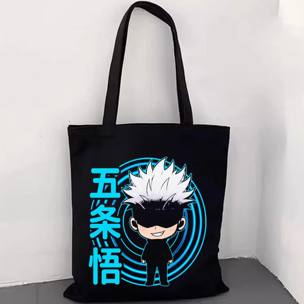 Bolsa de Mano Reutilizable con Diseño de Anime Jujutsu Kaisen Gojo Satoru, Regalos de Manga, Bolsa de Lona para Compras