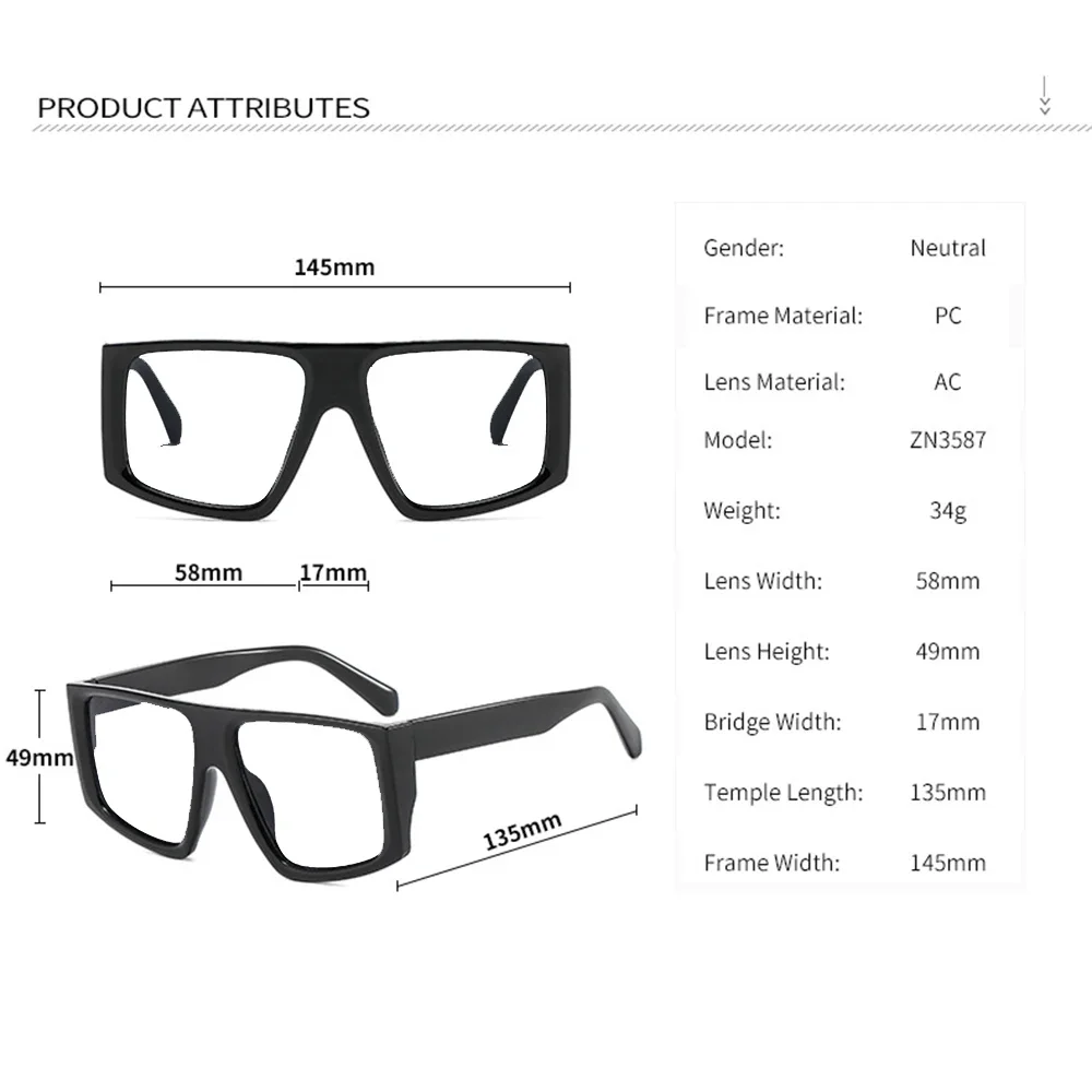 Personality Geometry Large Frame European and American Trends Reading Glasses +0.75 To +4