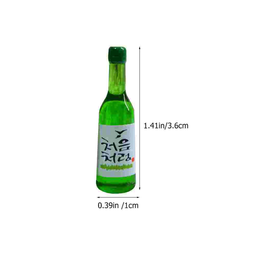 15 Pcs Mini Simulated Rice Baby Toys Korean Soju Bottle Resin Miniature Beer